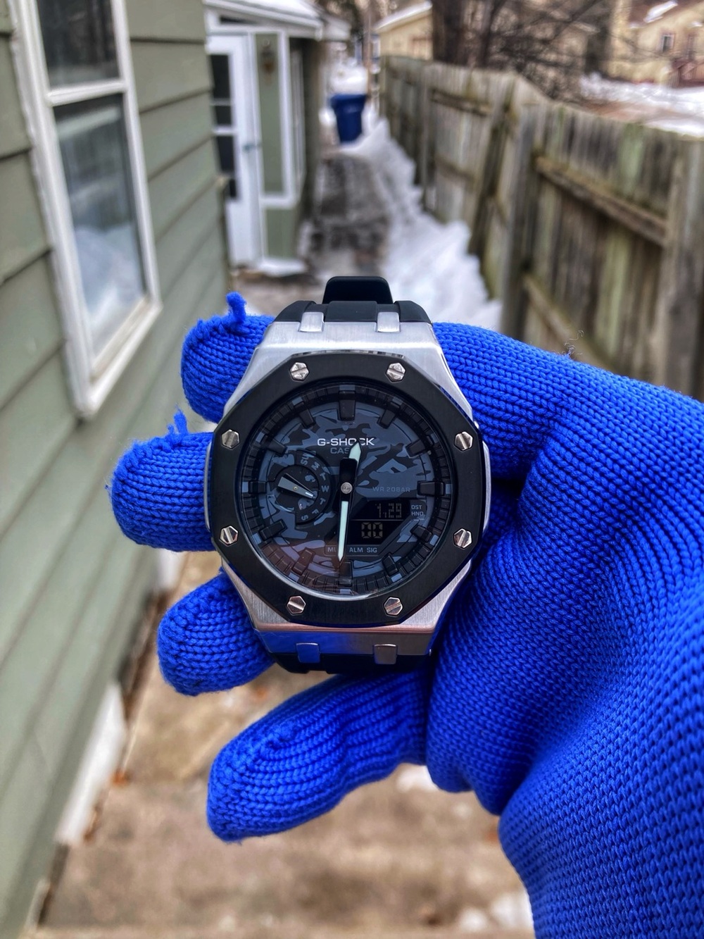 Custom G Shock Metal Camo and Black Color-way Rm Style